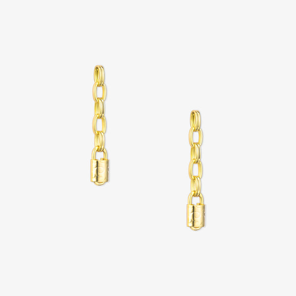Chunky Link Earrings in Gold