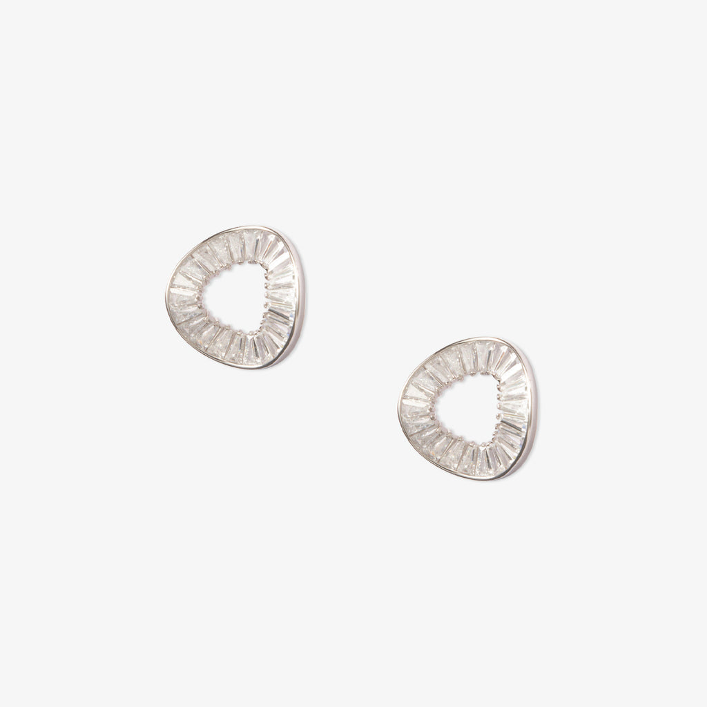 Minimalist Cubic Zirconia Studs Earrings in Silver