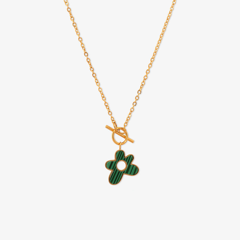 Green Floral OT Necklace