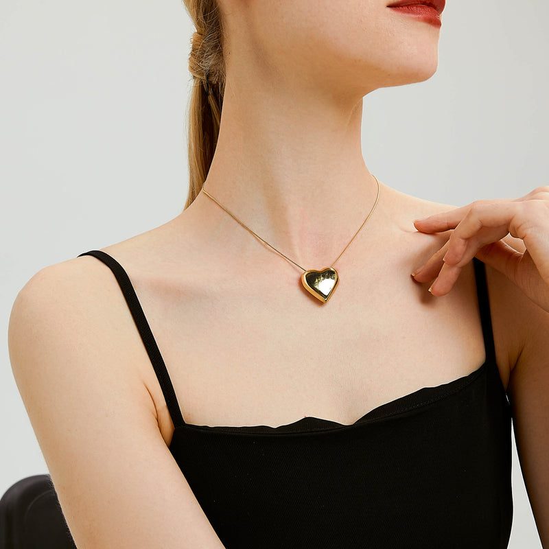 Large Golden Heart Necklace