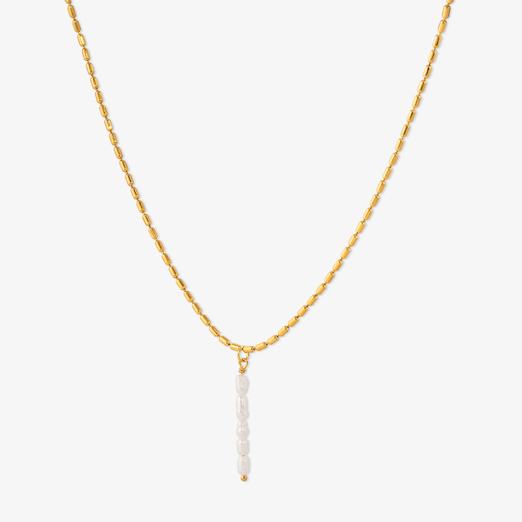 Pearl Line Pendant Necklace