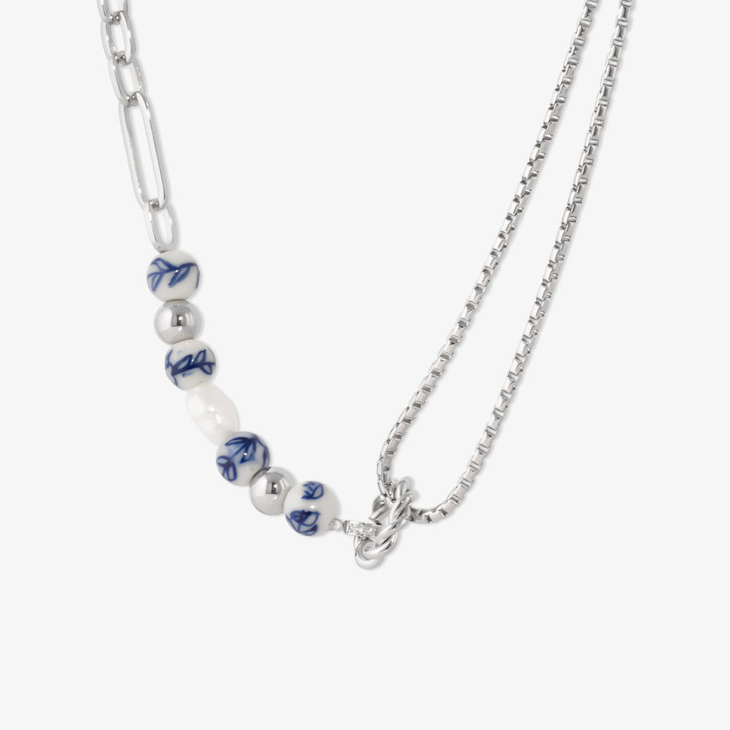 ★ROSEMONT★ Silver Navy Beads Necklace Selene RA24D16J 925 Sterling Silver Beaded Necklace @ $110. Shop Necklaces