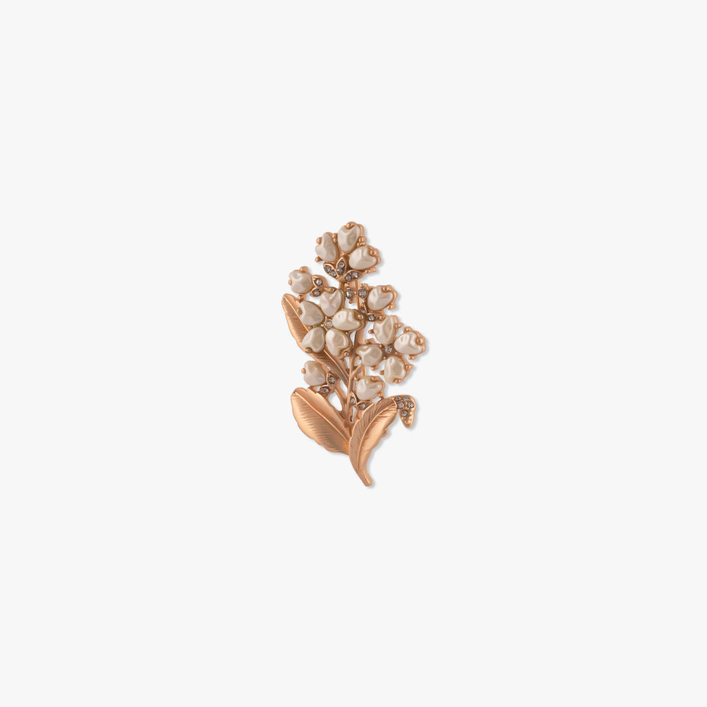 Gold Floral Pearl Brooch