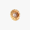 Golden Flower Pearl Brooch