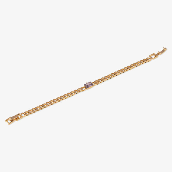 Brittany Gold Chain Bracelet in Purple