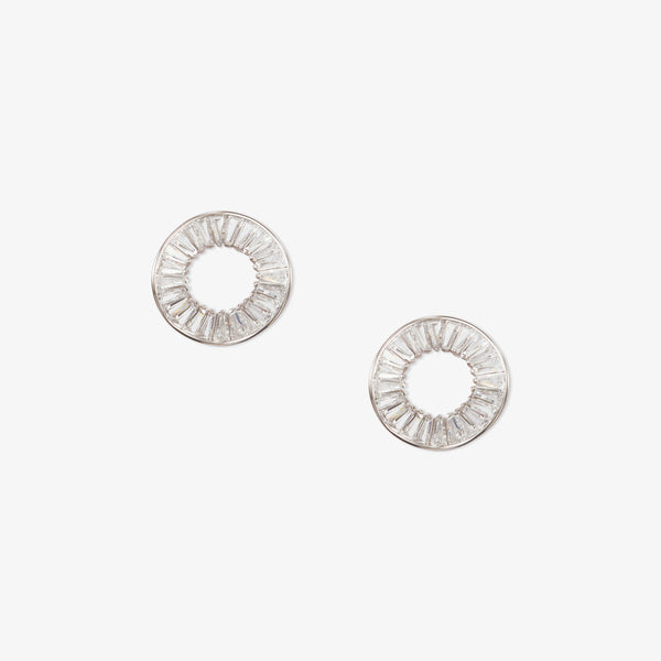 Minimalist Cubic Zirconia Studs Earrings in Silver