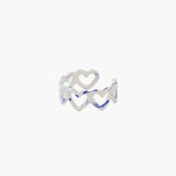 Mix Color Heart Open Ring